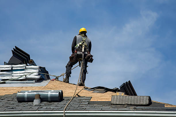 Professional Gutter Installation technician working in Riverview, MI